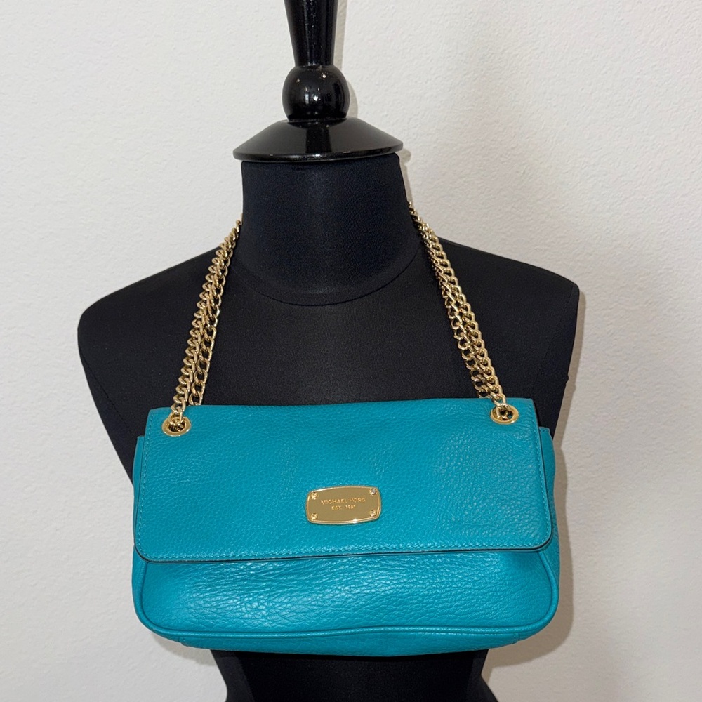 Michael Kors Teal Chain Strap Bag - Picture 3 of 6